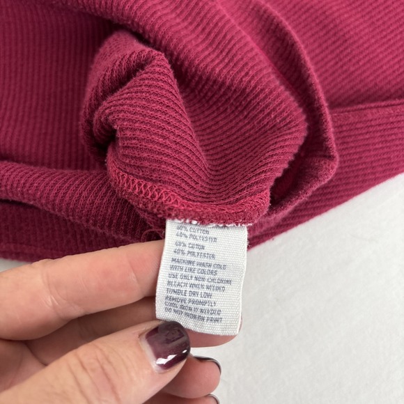 Vintage Y2K American Eagle Ribbed Thermal Tunic Top Womens XL Shirt Burgundy - Picture 6 of 10
